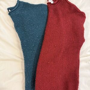 Jessica Simpson Red and Blue Knit Sweater Set